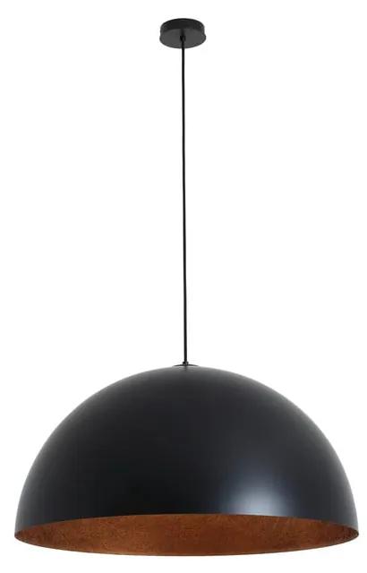 Čierne závesné svietidlo s detailom v medenej farbe Custom Form Lord, 70 cm