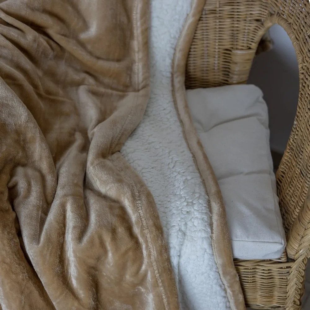 Polášek Mikroflanelová deka s barančekom - Smotanová | 100 x 150 cm