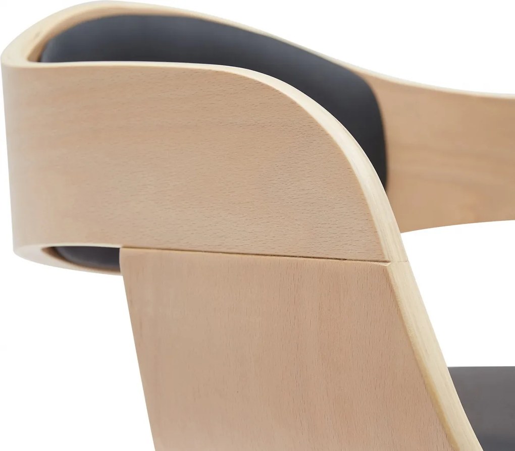 Barová stolička Kingston B - koženka, čierny rám - prírodná/čierna