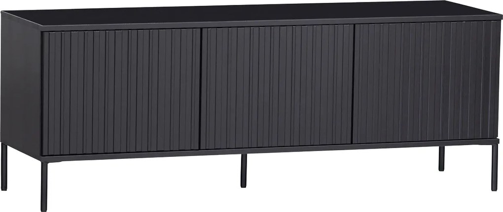 Woood Gravure drevená skrinka pod tv - Čierna, 150 cm