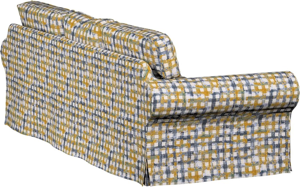 Poťah na sedačku Ektorp (nerozkladá sa, pre 3 osoby) farba produktu modrá látka zapletaná, vzorované