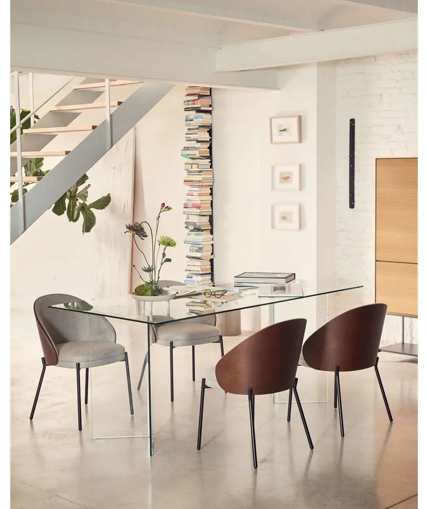 Sklenený jedálenský stôl 90x180 cm Burano – Kave Home