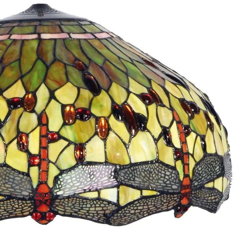Veľké Tiffany tienidlo na lampu MULTICOLOUR GREEN Ø51*30