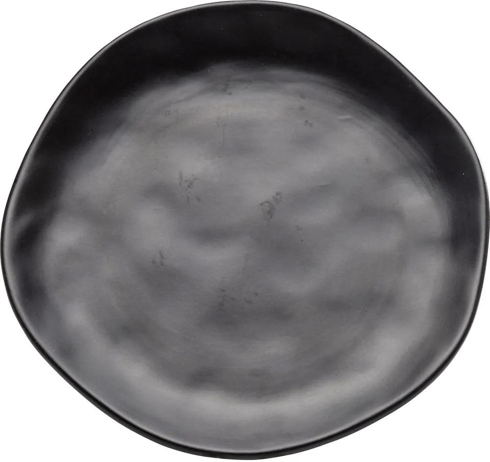 Čierny kameninový tanier Kare Design Organic Black, ⌀ 20 cm