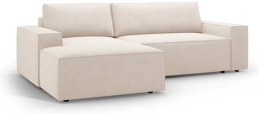 Béžová rozkladacia rohová pohovka z textílie bouclé (ľavý roh) Jodie – Micadoni Home