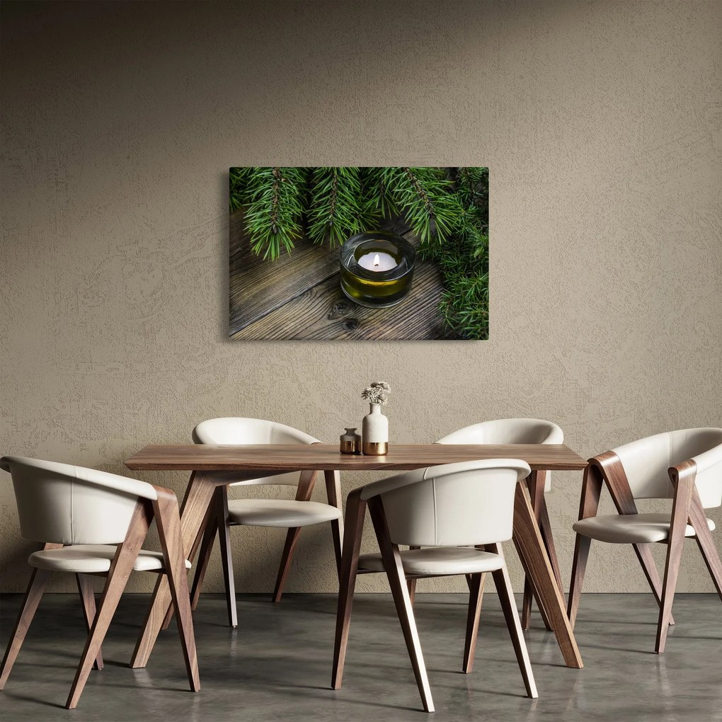 Obraz - vianočná sviečka (90x60 cm)