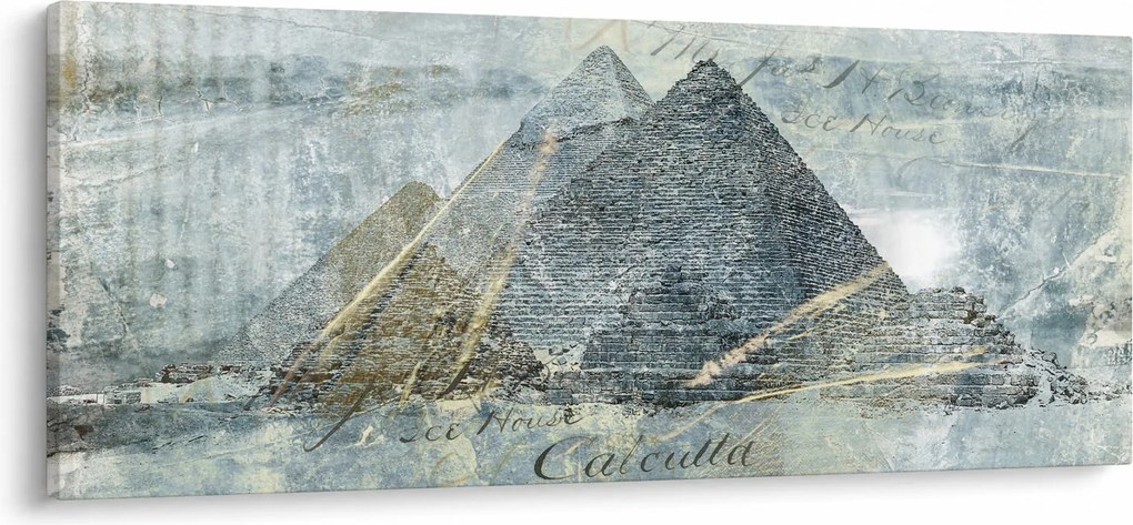 Obraz - Pyramídy v modrom filtri (120x50 cm)