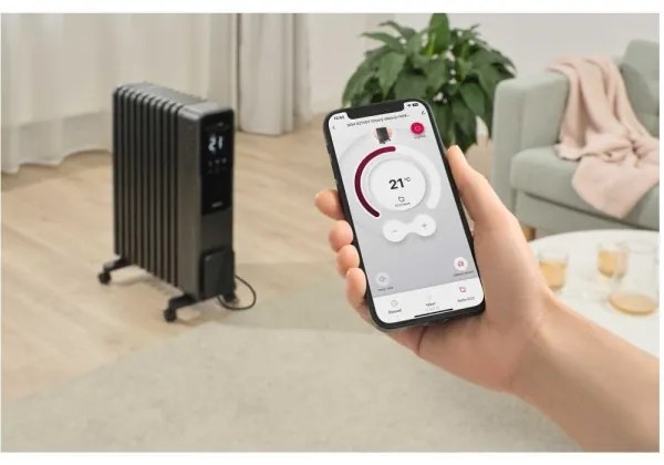 Sencor - olejový ohrievač s 11 rebrami 1000/1200/2400W/230V Wi-Fi čierny