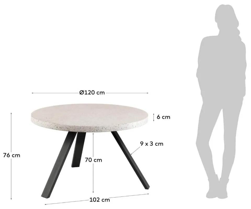 Záhradný stôl shanelle ø 120 cm biely MUZZA