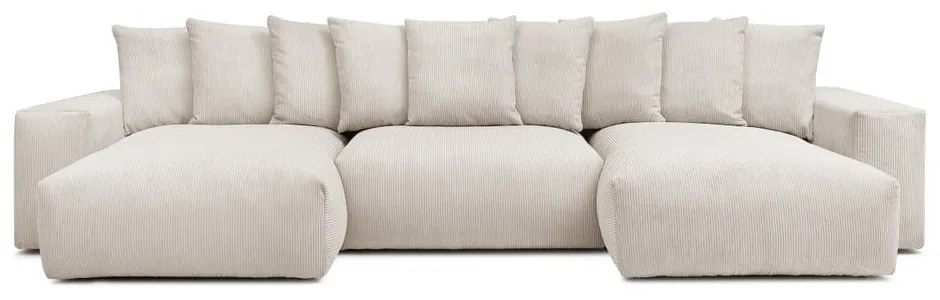Krémová menčestrová rohová pohovka Voltaire – Bobochic Paris