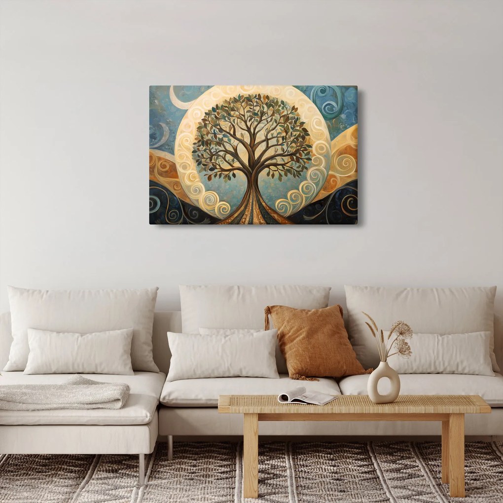 Obraz – Strom života a špirály (90x60 cm)