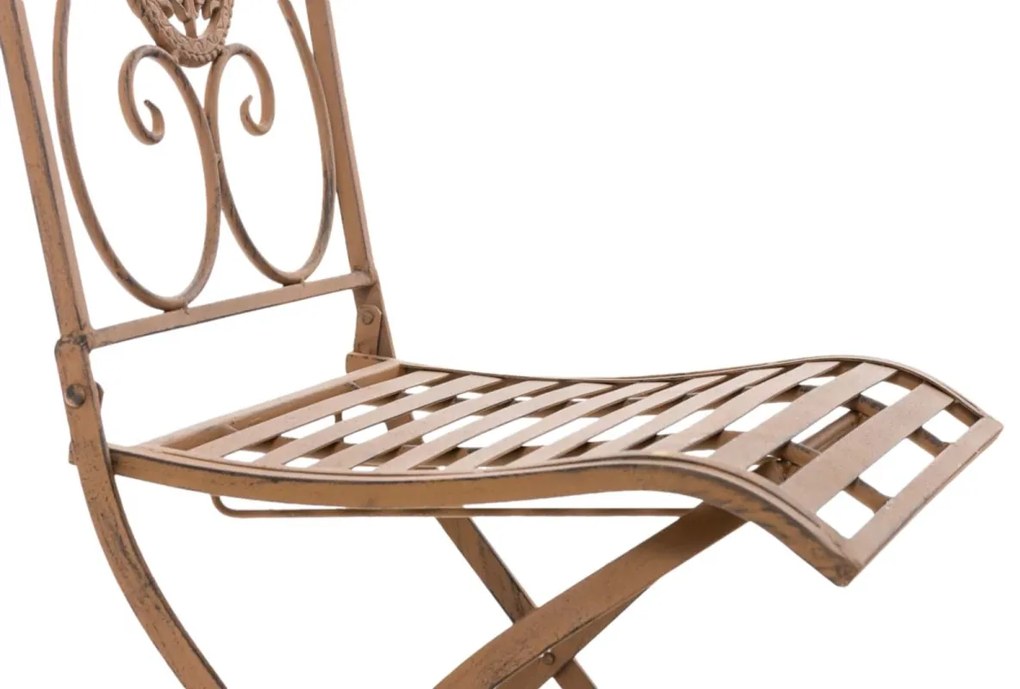 Kovová skladacia stolička Sibell (SET 2 ks) - Hnedá antik