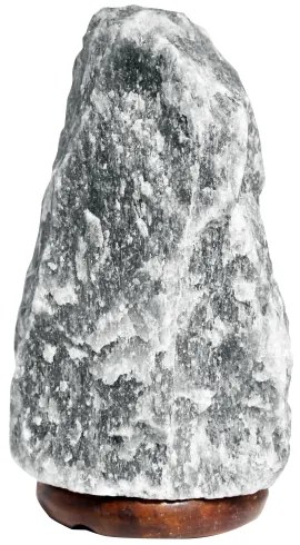 Himalájska soľná lampa sivá s dreveným podstavcom 1,5-2kg
