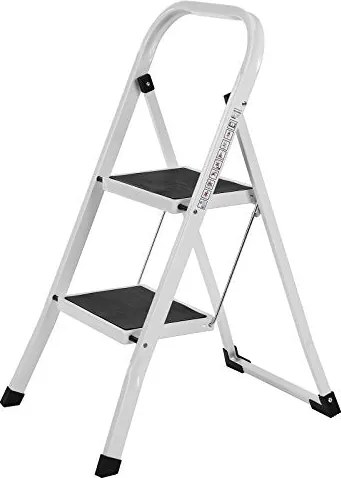 Rebrík, 2-stupňový rebrík, skladací, nosnosť 150 kg, biely
