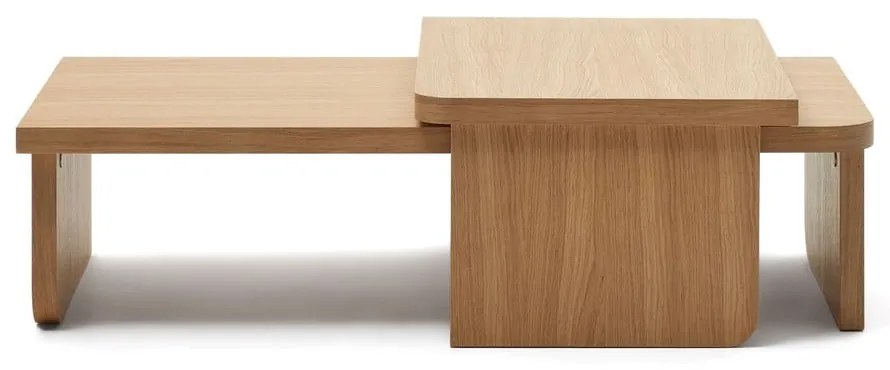 Konferenčné stolíky v dekore duba v prírodnej farbe v súprave 2 ks Oaq – Kave Home