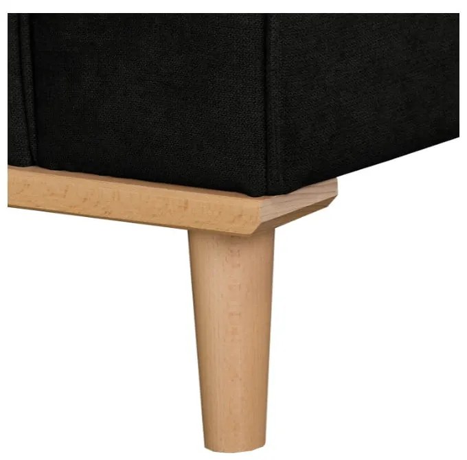 Čierna rohová pohovka (pravý roh) Beata - Ropez