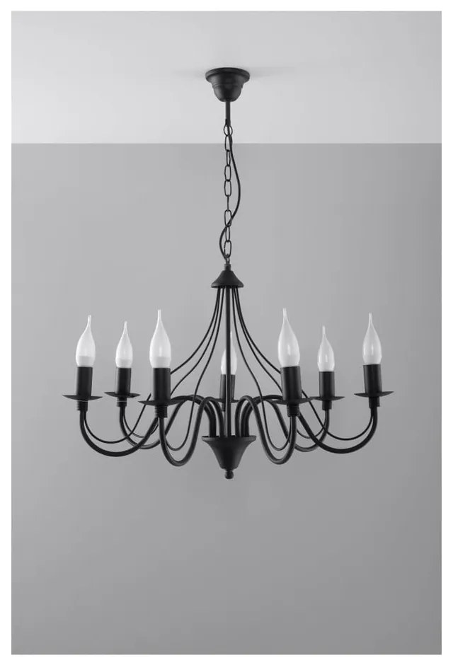 Čierne stropné svetlo Sollux Floriano 7