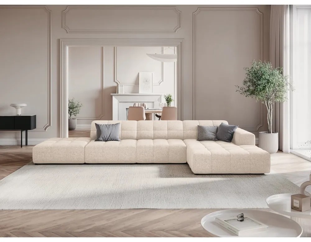 Krémová rohová pohovka (pravý roh) Chicago – Cosmopolitan Design