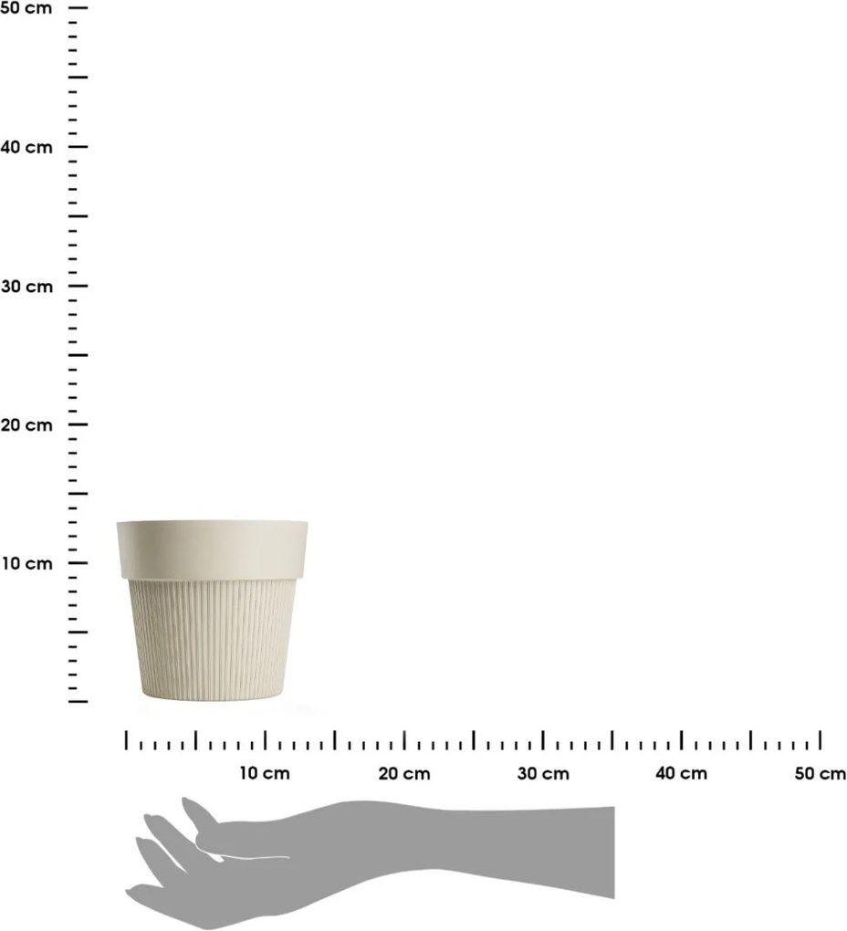 PLASTOVÝ KVETINÁČ SILVA LINE 14,5X13 CM BÉŽOVÁ