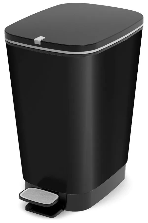 Matne čierny pedálový plastový odpadkový kôš 25 l Chic Bin – KIS
