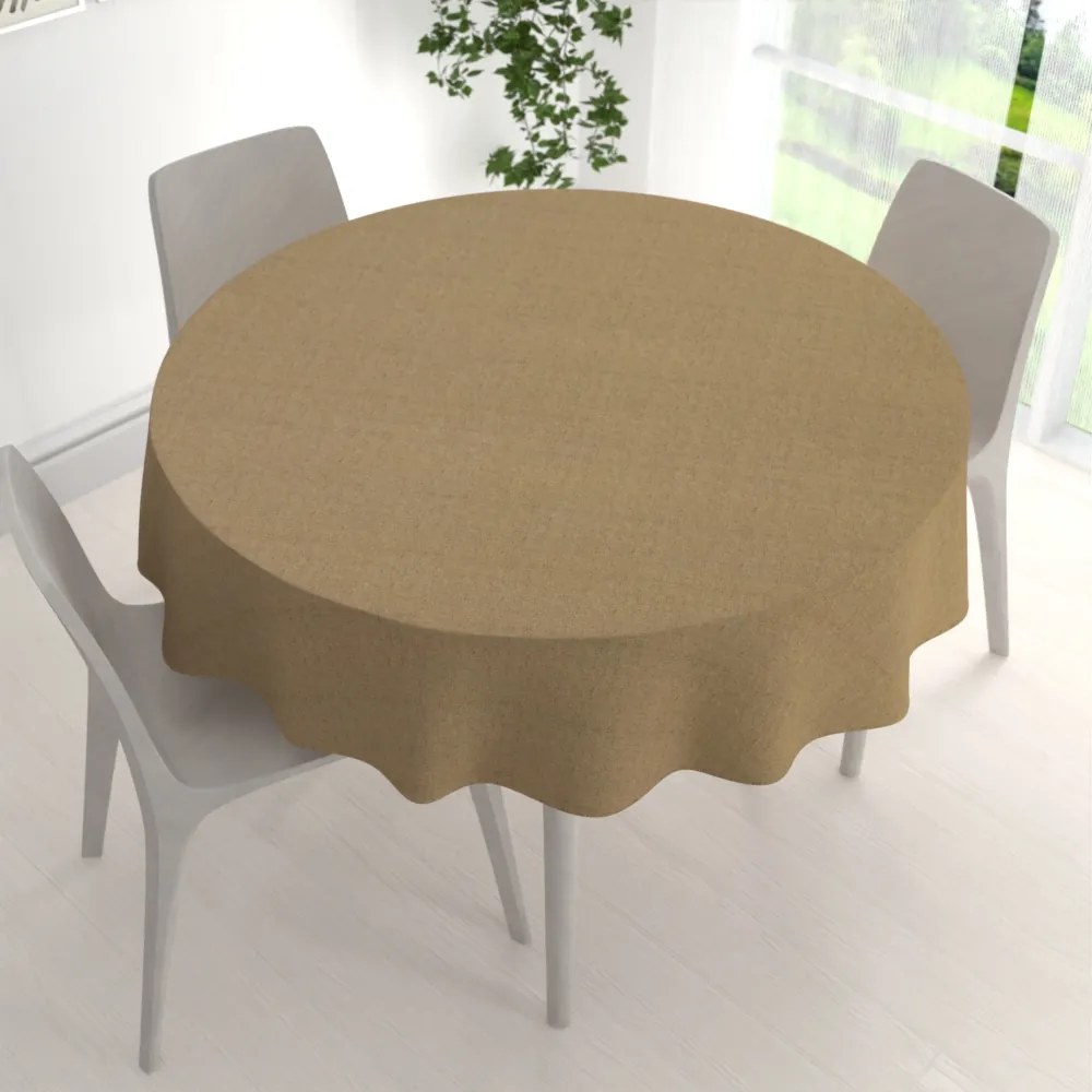 Biante Dekoračný okrúhly obrus PML-121 Zlatohnedá režná Ø 60 cm