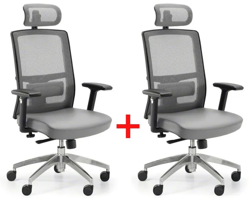 Kancelárska stolička Ned MF 1+1 ZADARMO, sivá