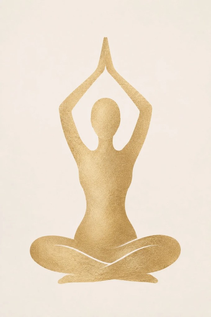 Jóga asana 03 - Metalický obraz 60x40cm