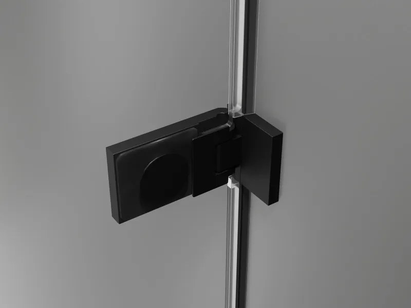 Mexen Lunar-F Duo, Skladací sprchový kút 100 x 90 cm, 8mm číre sklo, čierny profil, 836-100L-090P-70-00