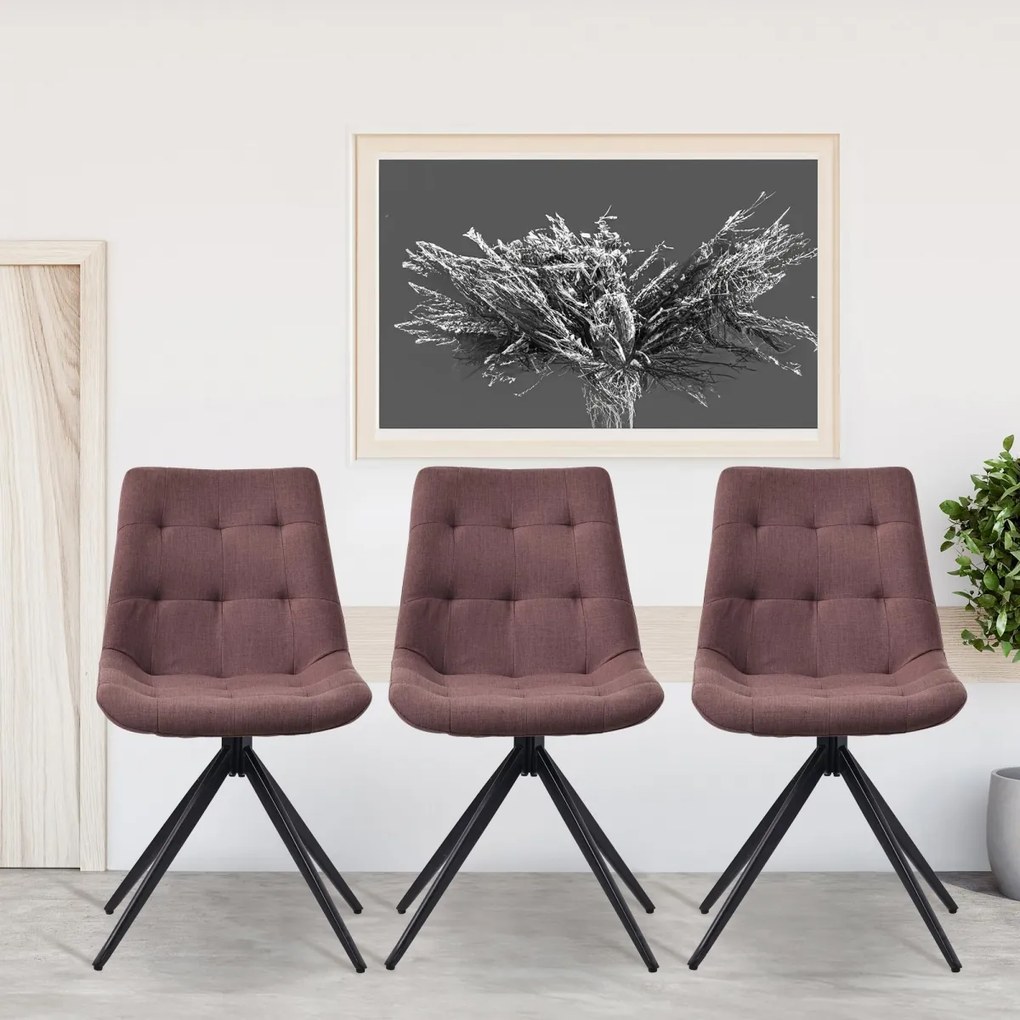 Jedálenská stolička Merna - látka - Hnedá