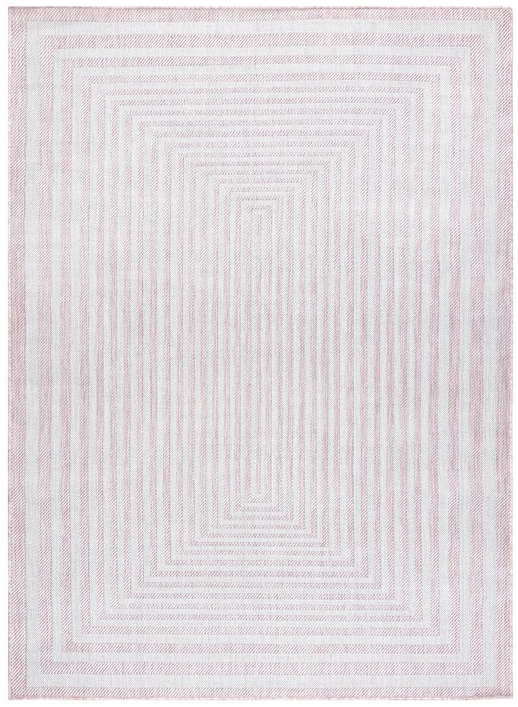 Dywany Łuszczów Kusový koberec Sion Sisal Labirinth 22376 pink/ecru – na von aj na doma - 140x190 cm