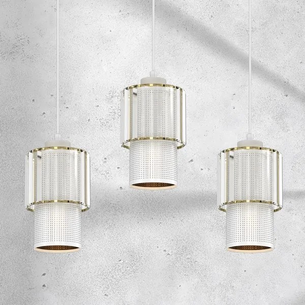 Luster na lanku BLANCO 3xE27/60W/230V biela