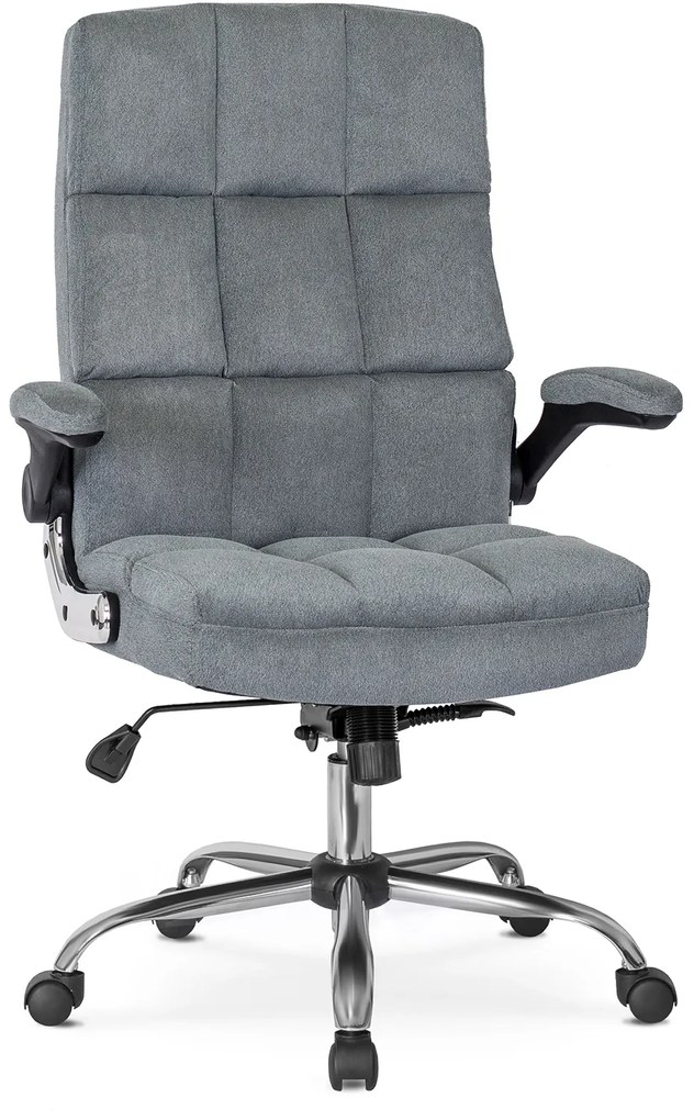 Kancelárske otočné kreslo LONDON zamatové, sivé