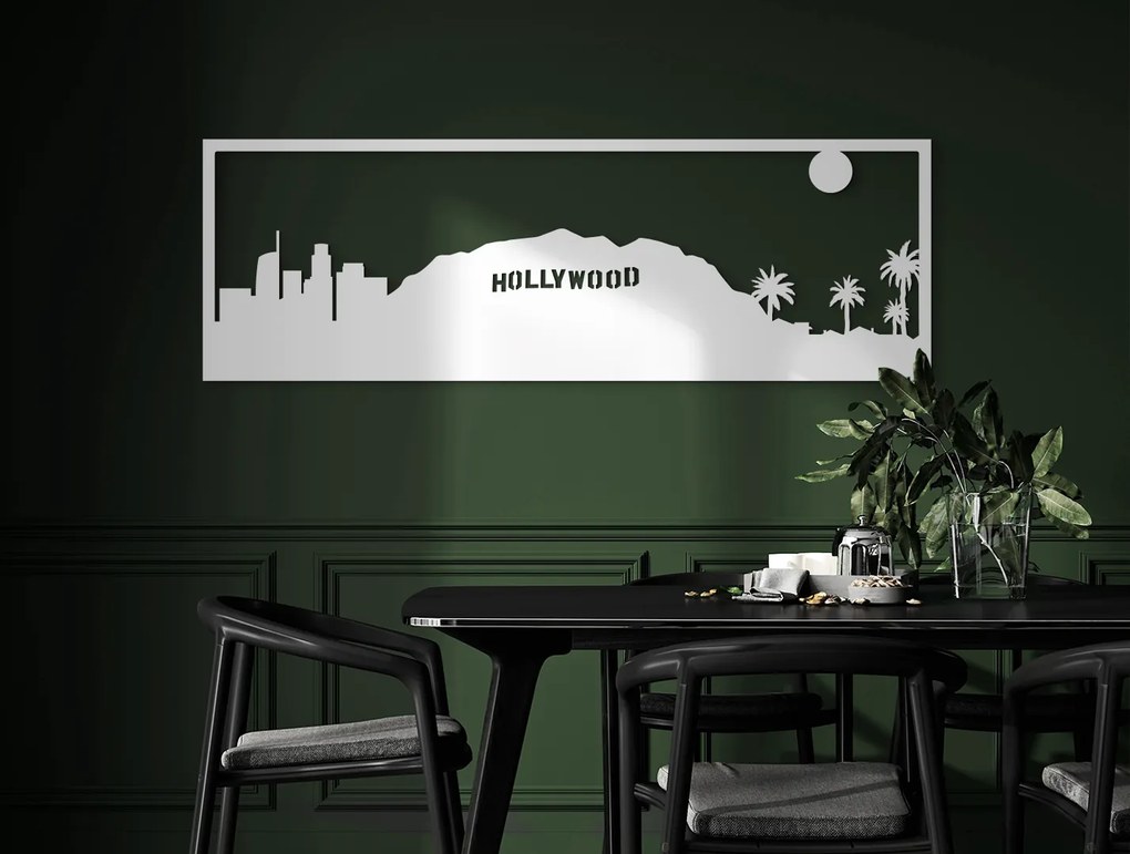 drevko Obraz Los Angeles panoráma Rozmer obrazu: 29,5 x 89 cm, Farba dekorácie: Čierna