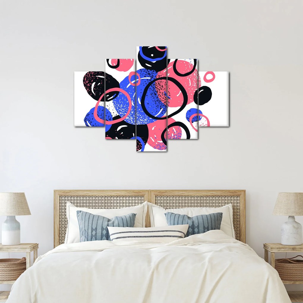 Obraz - Motív s kruhmi v živých farbách (150x105 cm)
