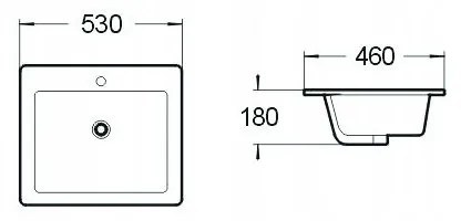Mexen SALMA umývadlo, 53x46 cm, biela, 25365300