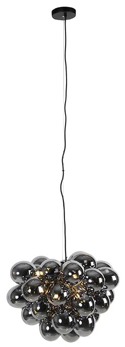 Inteligentné závesné svietidlo čierne s dymovým sklom 8-svetiel okrúhle vrátane 8 Wifi G9 - Uvas