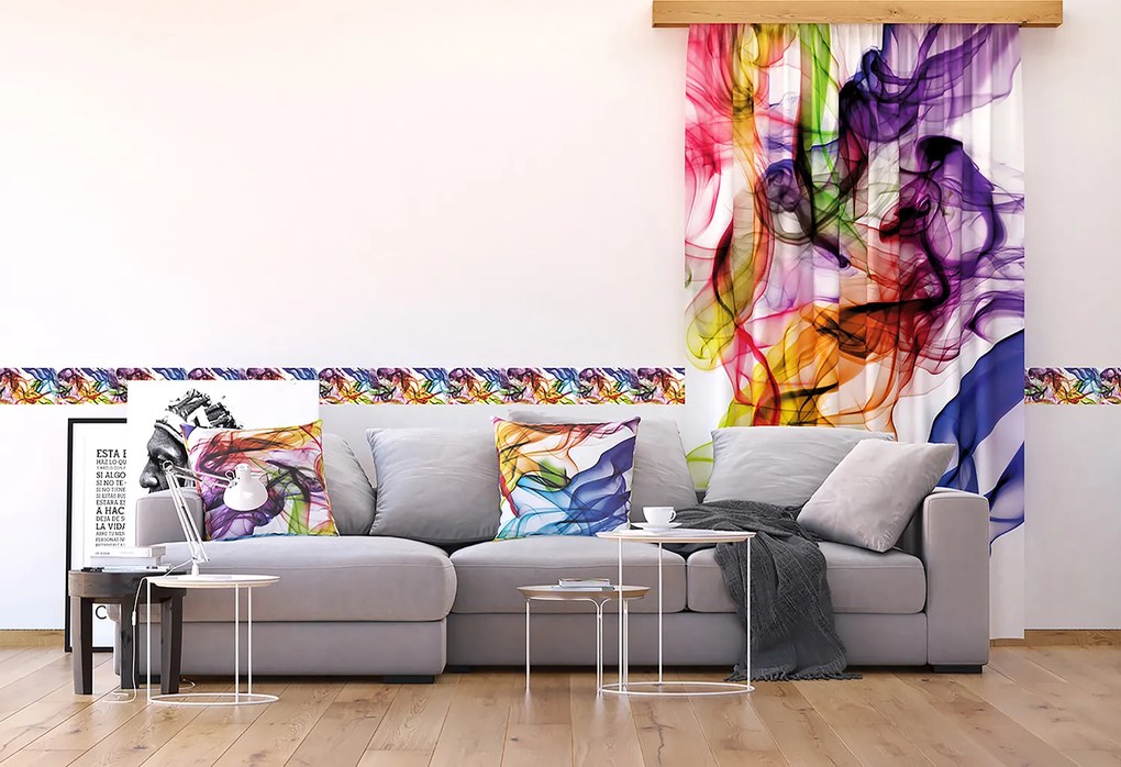 Dizajnový záves - Farebný dym - 140x245 cm