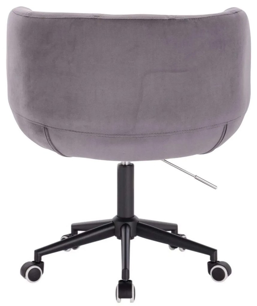 LuxuryForm DESIGN Kreslo MONTANA VELUR na čiernej podstave s kolieskami - sivé