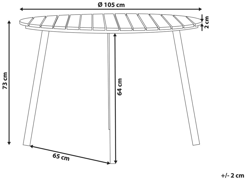 Okrúhly záhradný stôl ø 105 cm hnedý CAVOLI Beliani
