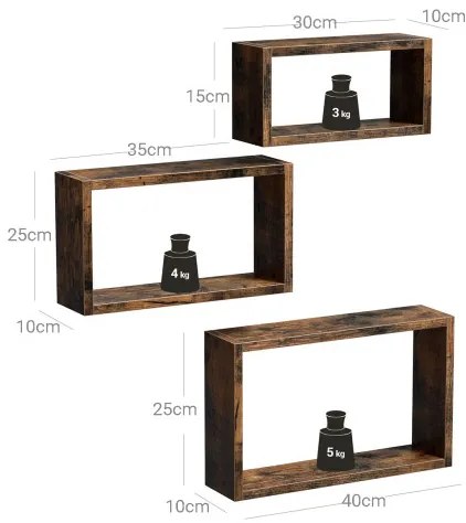 Sada troch nástenných políc LWS094X01