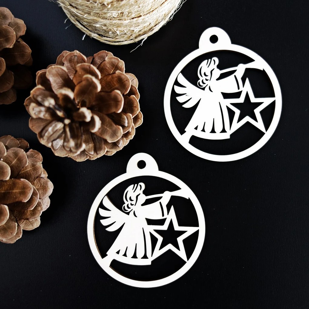 SENTOP | Vianočné ozdoby z dreva a plastu, Vianočné dekorácie drevené , drevené doplnky PR0061-Wooden decorations