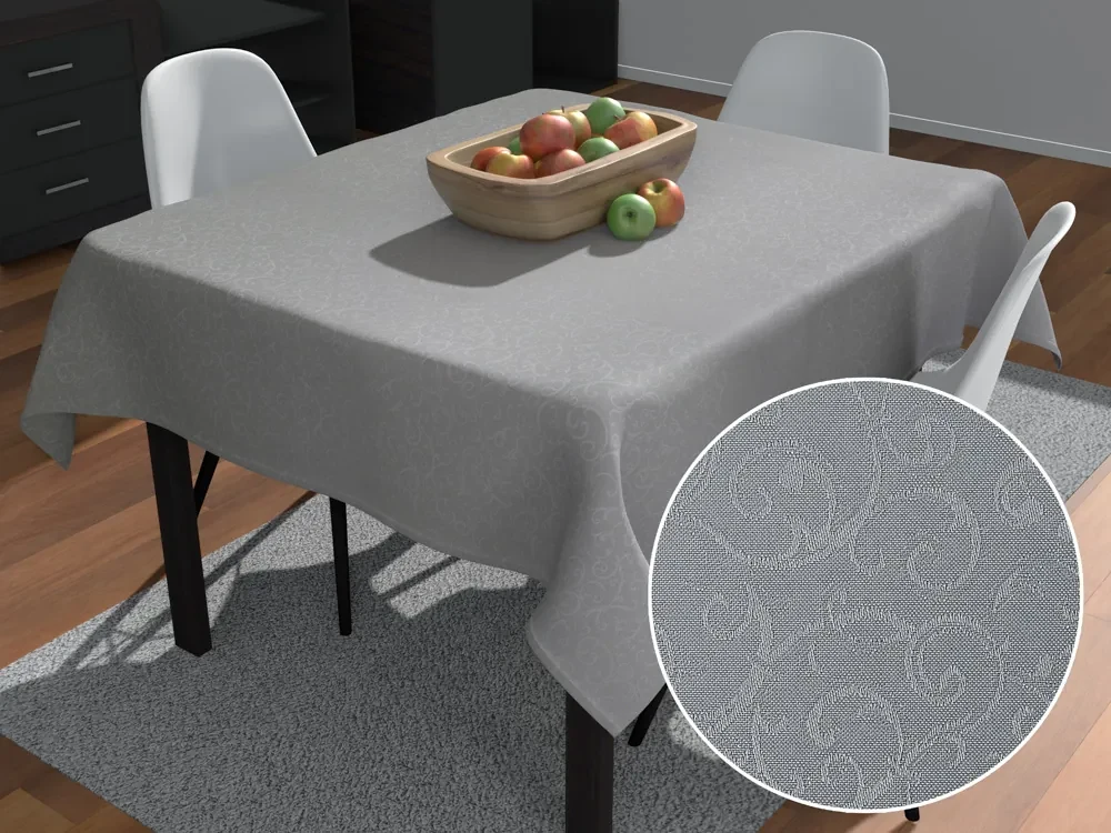 Biante Teflónový štvorcový obrus TF-086 Ornamenty na sivom 70x70 cm