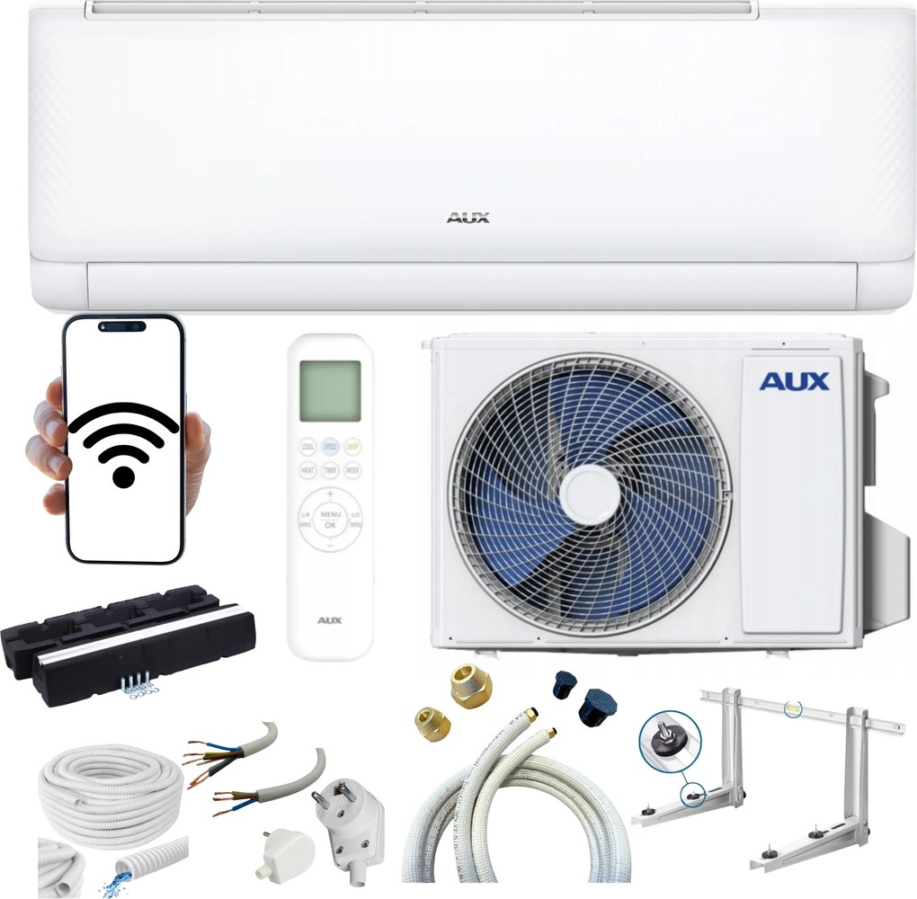 Klimatizátor Aux Q-Smart Eco 3,5 kW samostatný nástenný set Klimatizácia