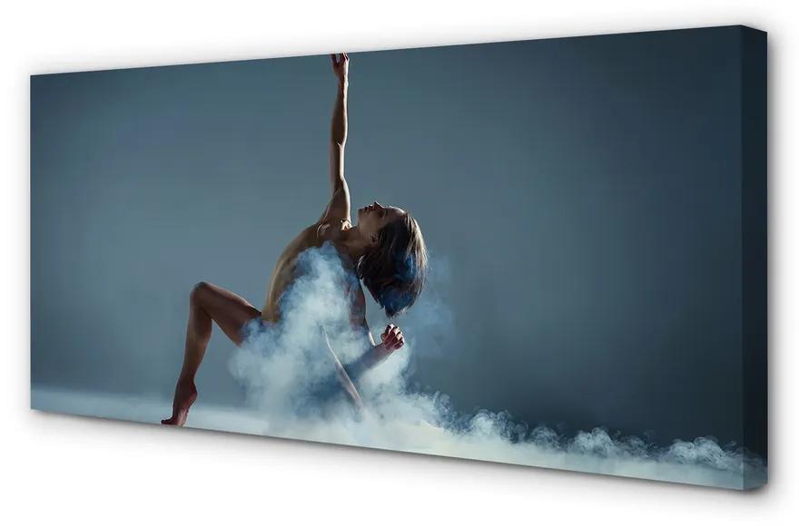 Obraz canvas Žena tancuje dym 125x50 cm