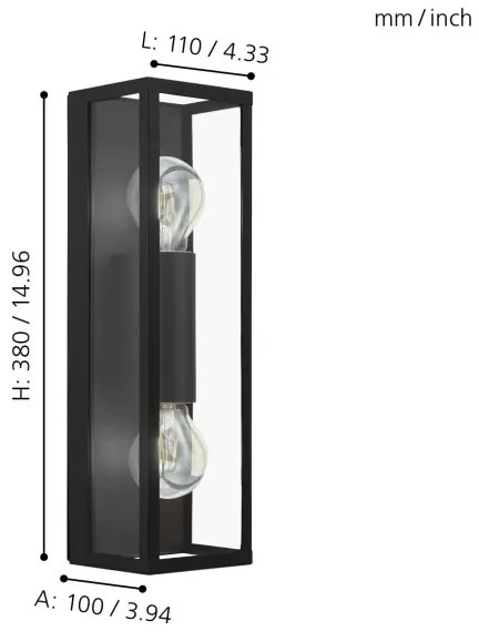 Eglo 99124 - Kúpeľňové nástenné svietidlo AMEZOLA 2xE27/60W/230V IP44