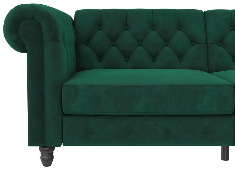 Tmavozelená zamatová rozkladacia pohovka 236 cm Felix – Støraa