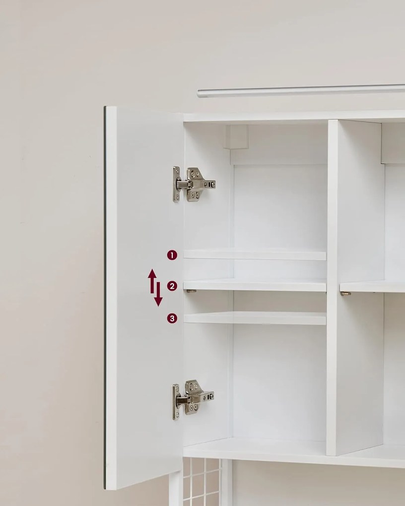 Kúpeľňová skrinka so zrkadlom Emoja biela