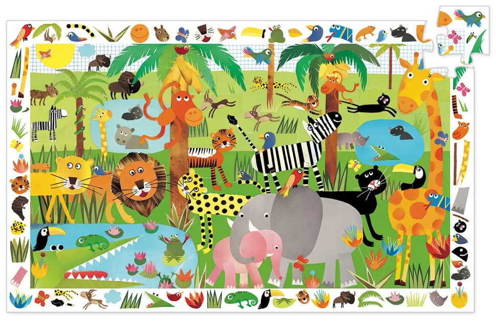 Vyhľadávacie puzzle s plagátom – Jungle – 35 ks