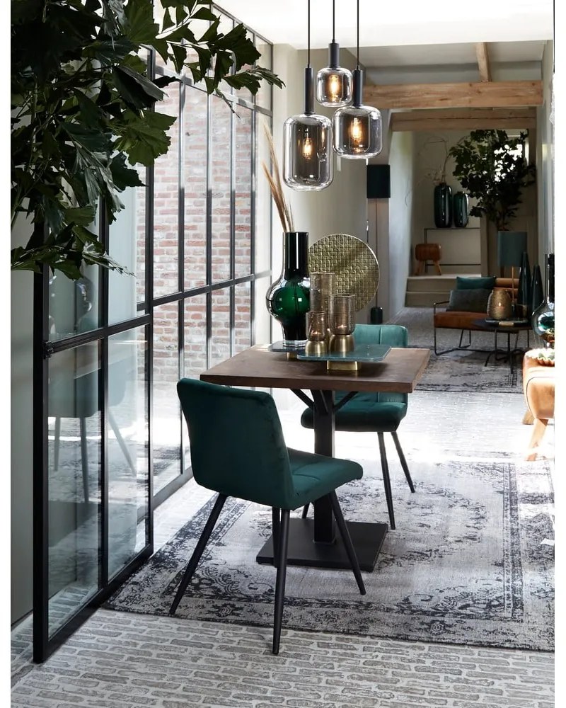 Sivé stropné svietidlo so skleneným tienidlom ø 21 cm Lekar - Light & Living