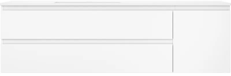 Mexen Orio, kúpeľňová skrinka 160 cm s umývadlom Otis vľavo, 2S, 1D, biela matná, 91A13-16047-3-BBFFF01-W18L01